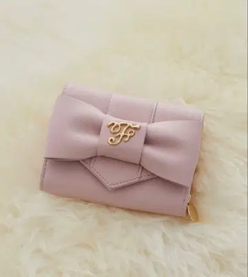 메종 드 플뢰르 벨트 리본 미니 지갑 3단 폴더형 지갑 핑크