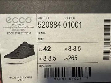 ECCO STREET 720 M 블랙 사이즈 42 26.5cm