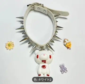 그루미 초커 목걸이 펜던트 화이트 펑크 록