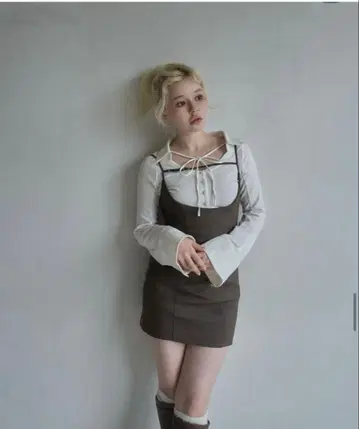 ANDMARY Betty layered check dress