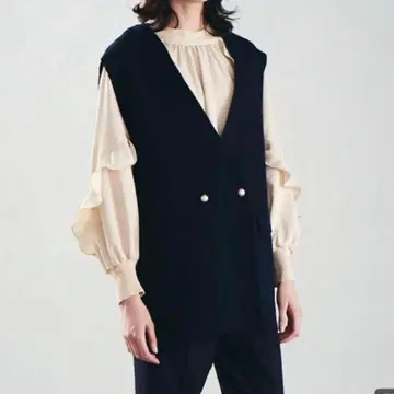 Marilyn Moon 마릴린 문 니트 베스트 네이비