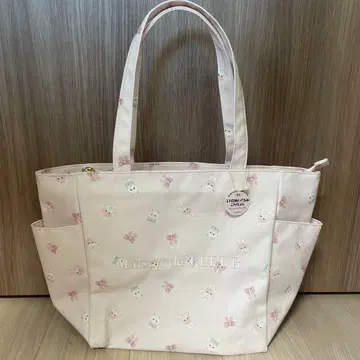 메종 드 플뢰르 크리미 고양이/토끼 사이드 포켓 토트 요시토쿠