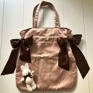 새상품급 메종 드 플뢰르 토끼 더블 리본 토트 토끼 참 포함