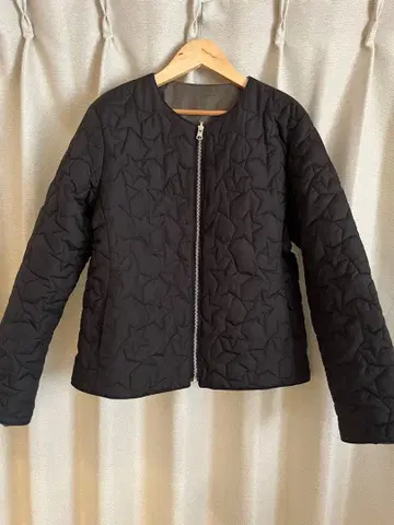 MARIS STELLA 리버서블 별 패턴 퀼팅 자켓 블랙