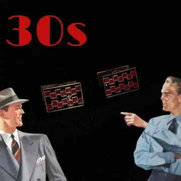 빈티지 넥타이 커프스 전전 앤티크 아르데코 레트로 라이온