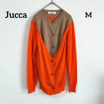 Jucca 울 100% 컬러 블록 배색 가디건