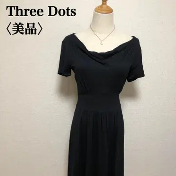 [새상품급] Three Dots 드레이프 넥 원피스 S 블랙 USA제