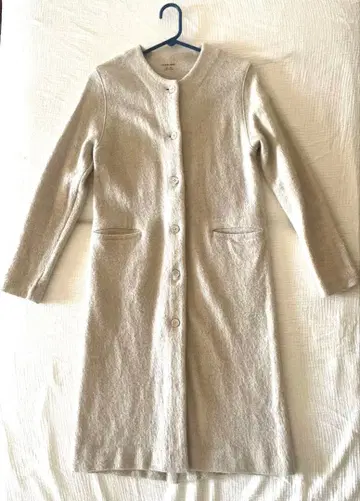 evam eva 프레스 울 롱 코트 아이보리 베이지