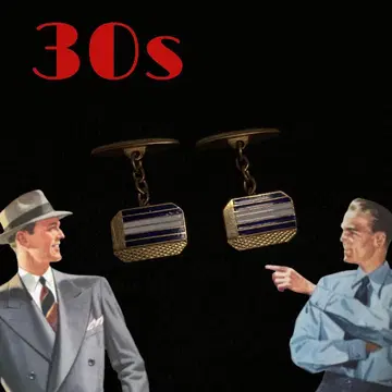 빈티지 넥타이 커프스 전전 아르데코 수트 신사 쇼와 액세서리