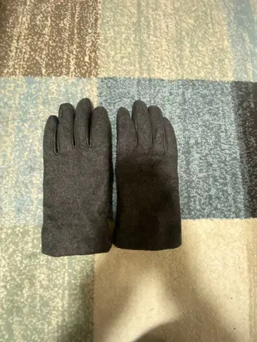 COS 다크 그레이 울 가죽 장갑