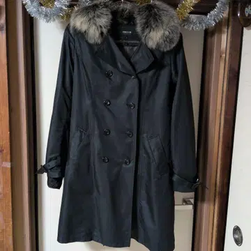 컴시즘 퍼 포함 트렌치코트 여성용 패션 L 블랙