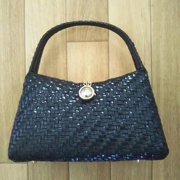 블랙 뜨개질 핸드백