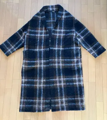 스쿼디 스카디 롱 코트 체크 무늬 앙팡팜