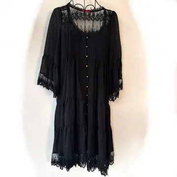 블랙 레이스 튜닉 페어리 그런지 다크 코어 양산형 지뢰계