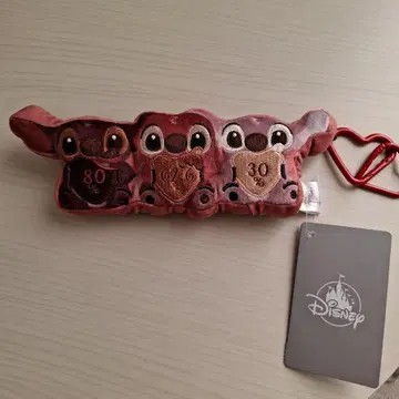 디즈니 스토어 발렌타인 플러시 키체인 스티치 3개 세트 새상품