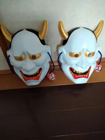 귀면 가면 뿔 달린 백금