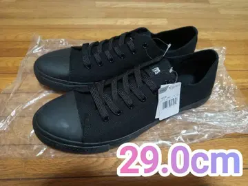 택 포함 미사용 새상품 스니커즈 올 블랙 블랙 컨버스풍 29.0cm