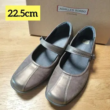 아킬레스 솔보 스트랩 슈즈 천연 가죽 브라운 22.5cm