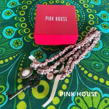 PINK HOUSE 목걸이 열쇠 카메오 리본 빈티지 [ 배송비 포함 ]