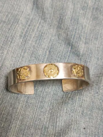 고로즈 goro's 더블 로즈 부착 평치 뱅글 사이즈 M