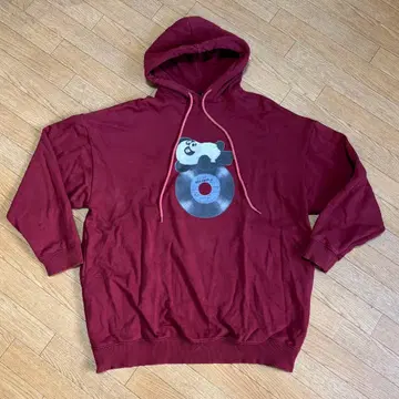캔디 스트리퍼 팬더 레코드 프린트 후드 부착 후드티