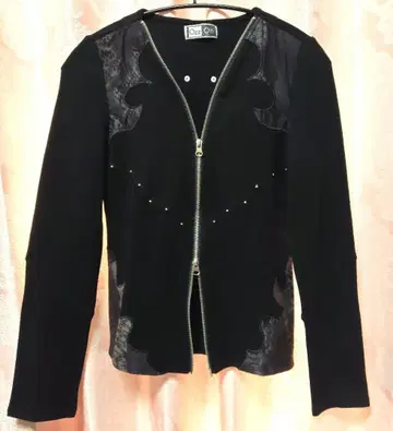 Ozz On 긴팔 가디건 더블 지퍼 블랙 가을/겨울 오즈 온