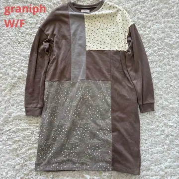 graniph 원피스 W/F 브라운 절개 디자인