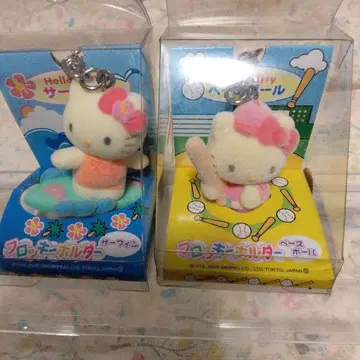 미사용 헤이세이 레트로 헬로키티 플로키 키링 세트