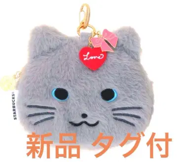 새상품 스벅 발렌타인 2026 퍼 파우치 캣 파우치 그레이 고양이