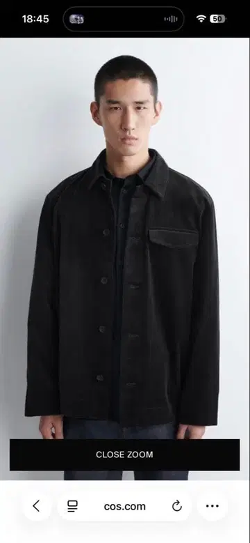 [택 포함 새상품] COS 코듀로이 오버 셔츠 블랙