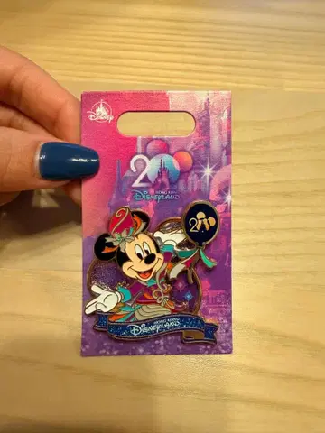 홍콩 디즈니랜드 20주년 기념 핀 배지 미키마우스