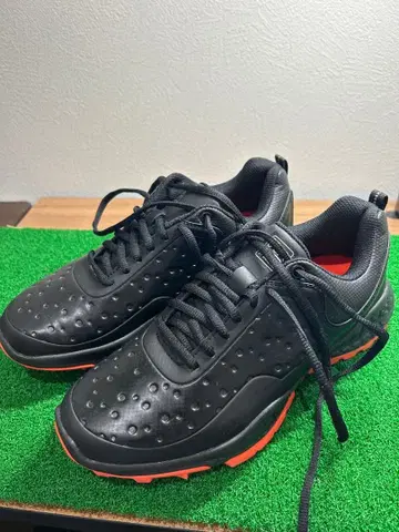 THE WARP 골프화 남성용 블랙/오렌지 25.5cm