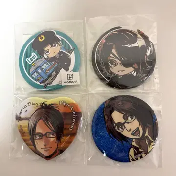 진격의 거인 리바이 한지 캔뱃지 세트 4개