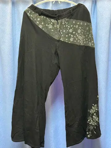 gouk 사무라이 일본풍 패턴 와이드 팬츠