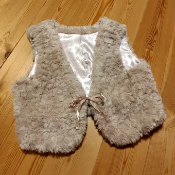 RETROGIRL 핑크 퍼 슬리브리스 베스트