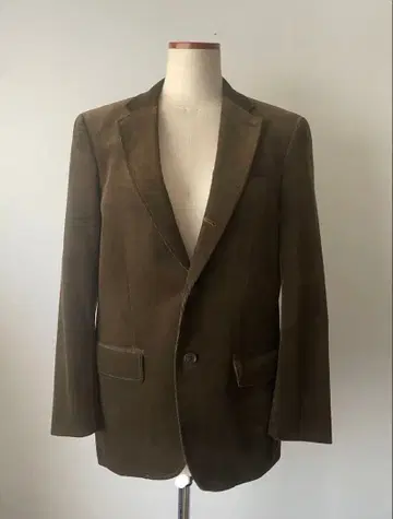 UNIQLO 남성용 다크 브라운 코듀로이 테일러드 자켓