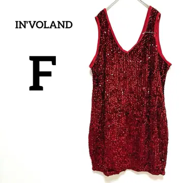 IN'VOLAND 스팽글 슬리브리스 미니 원피스 레드 [ F ]