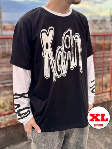 미사용 새상품 KORN / 메탈릭 로고 긴팔 티셔츠 XL
