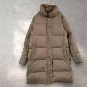 무인양품 베이지 롱 기장 다운 자켓 M L
