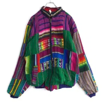 빈티지 핸드메이드 수제 과테말라산 패치워크 자켓 구제 의류
