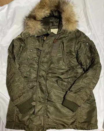 [ 레어 ] goa 고아 카키 나일론 모즈 코트 탈부착 퍼 포함 밀리터리