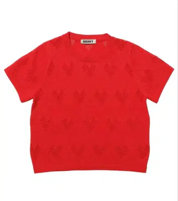 NKNIT 메쉬 니트 티셔츠 레드1