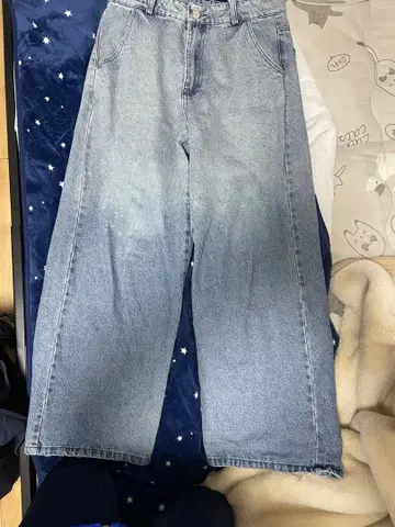 ADAN TASTE 라이트 블루 와이드 팬츠