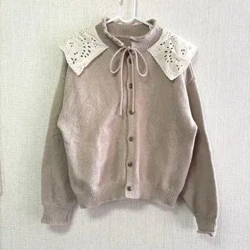 SM2 Samansa mos2 니트 가디건 레이스 베이지