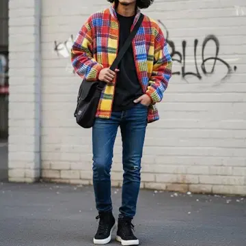 G9412*엘레쎄 멀티 컬러 플리스 자켓 M