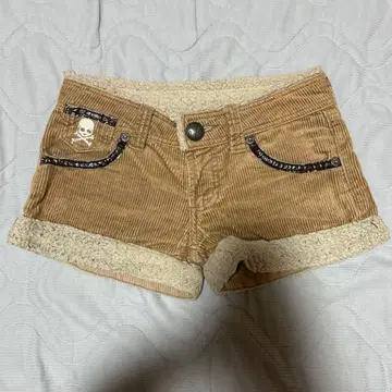 그런지 Y2K 헤이세이 갸루 스컬 반바지 코듀로이 히메 갸루