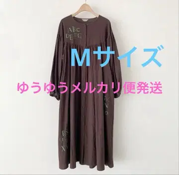 [마카베 앨리스 x Samansa Mos2] 자수 원피스 다크 브라운