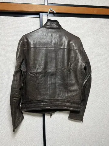 캘빈 클라인 브라운 가죽 라이더 자켓 (L)