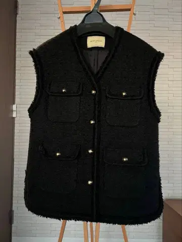 UNITED ARROWS 블랙 트위드 베스트