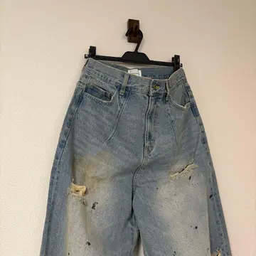 [택 포함 새상품] CAMPHOR WOOD 데미지 와이드 배기 데님 M